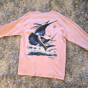 Men’s Pink Fishing Shirt Long Sleeve Tee - Large